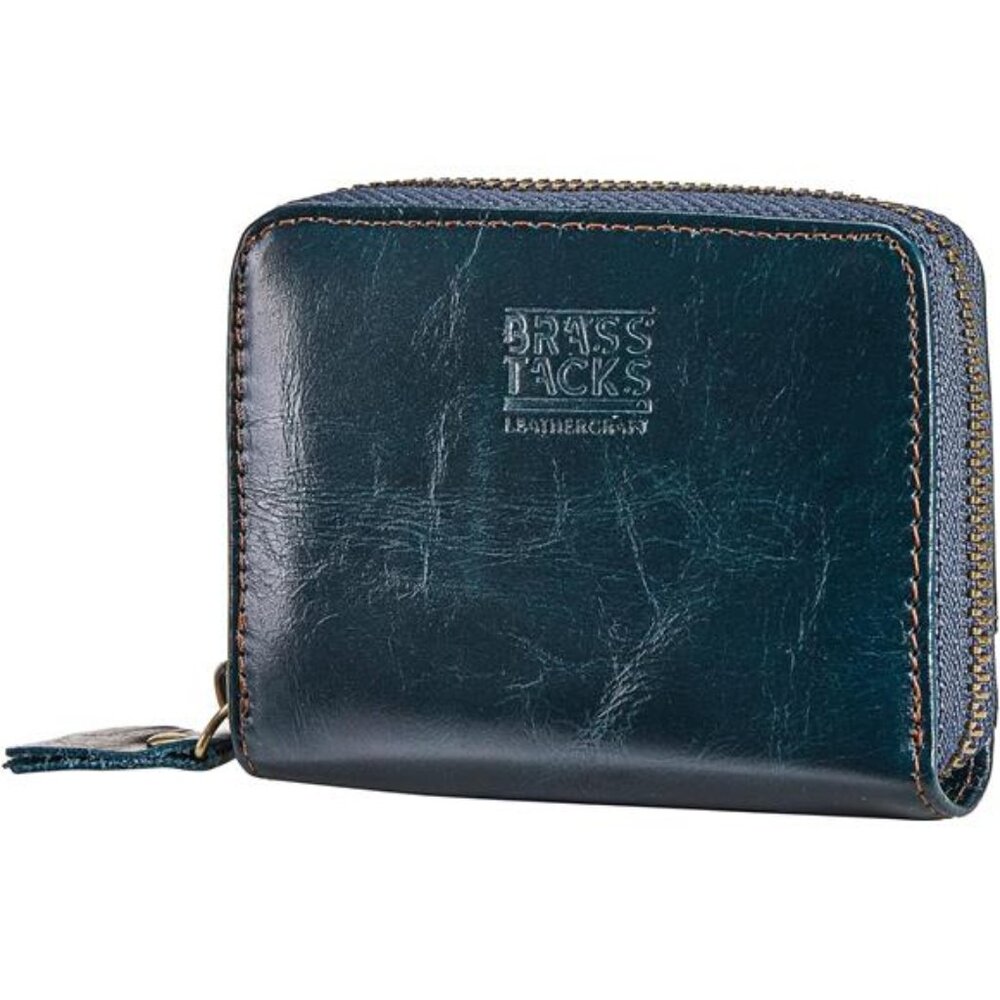 Vintage Full Top Grain Leather Wallet RFID Blocking Multi Card Case with Zipper